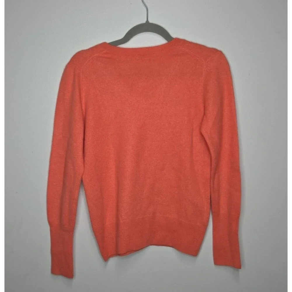 Halogen Sweater women's Medium 100% Cashmere Red (Orangy) long sleeve fitted